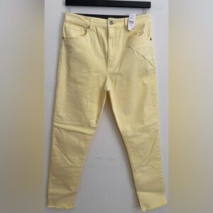 NEW loft Shimmer High Rise Skinny Jeans in yellow size 8r